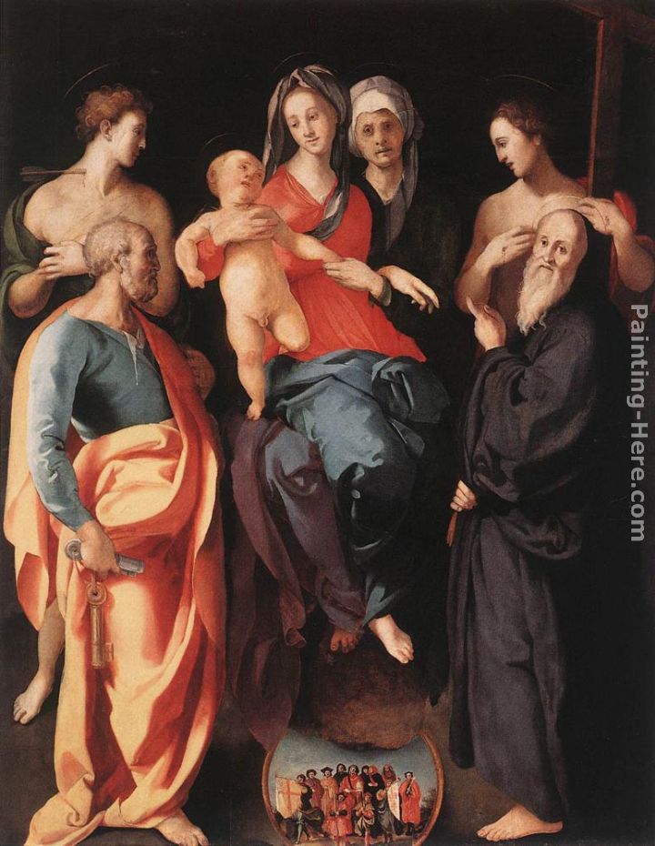 Madonna and Child with St Anne and Other Saints painting - Jacopo Pontormo Madonna and Child with St Anne and Other Saints art painting